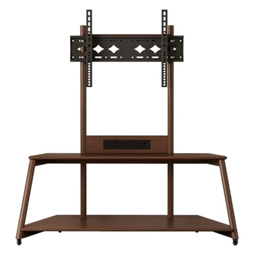 LYXWGRZD Soporte TV Pie, Soporte TV Suelo con Ruedas, Soporte TV Ruedas con Inclinación De 15°, Soporte TV Ruedas para con Estante, Soporte de TV de Piso Apto for Esquina, Dormitorio, Exterior(39.3in/