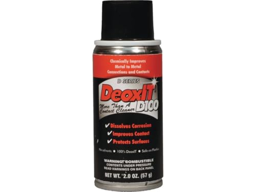 CAIG LABORATORIES DeoxIT D100S-2 Spray More Than A Contact Cleaner 57g Metered One-Shot Valve 100% Solution Non-Drip Pack of 1