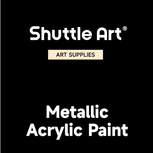 Shuttle Art Metallic Silver Acrylic Paint 8.45 oz Bottle