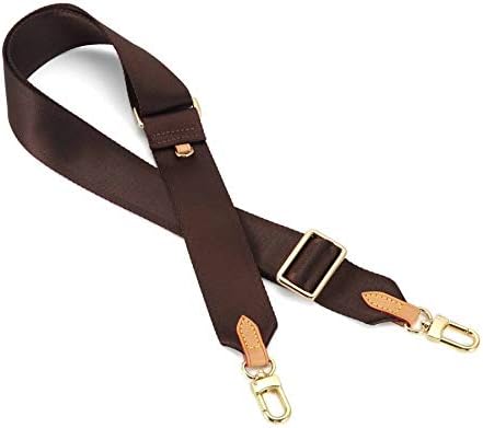 Multi Pochette Accessories Replacement Strap Adjustable Crossbody Wide Cavas Strap for Shoulder Bags Multi Purpose Strap (Brown)