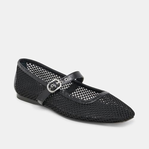 Woven Mesh Ballet Flats for Women Dressy Raffia Mary Jane Flats with Buckle Summer Fishnet Straw Ballerina Flat Shoes4