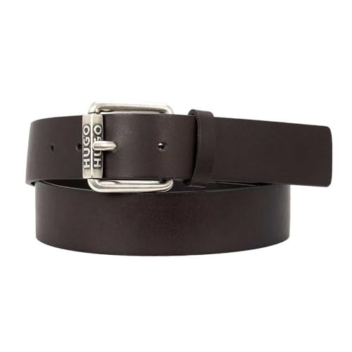 Ceinture homme HUGO Grimm en cuir noir élégante pour pantalon chic