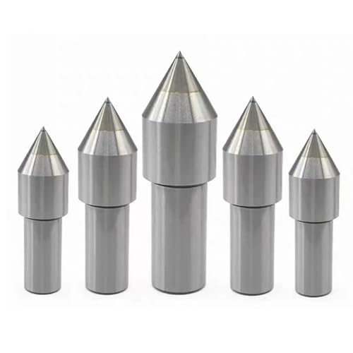 Lathe Straight Handle Dead Center, Morse Taper 5 4 3 2 Rotary Movable Center Head | Precision Machining Accessory 1 PC(MT2-C10 B)