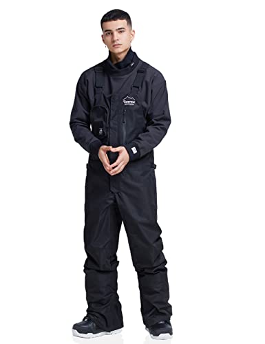 Houzoniy Unisex Snow Bib Pants For Women Waterproof Insulated,Snow Overalls Loose Fit With 6 Pockets,Ski Overalls For Hiking, Mountaineering Black Xl #TOP6