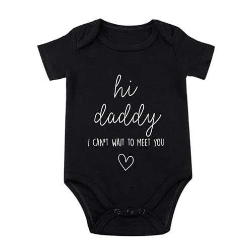 Image of Hi Daddy Bodysuit for Baby Hello Daddy Pregnancy Announcement for Husband I Love Daddys Baby Romper