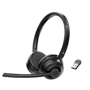 Creative Chat Wireless On-Ear-Headset mit Boom-Mikrofon mit Geräuschunterdrückung, USB-Dongle, Steuerung für Wiedergabe und Anrufe, Mikrofon-Stummschalttaste, kompatibel mit PC/Mac/Mobilgeräten