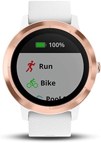 Garmin vivoactive 3, WW, White/Rose Gold Silicone (Renewed)
