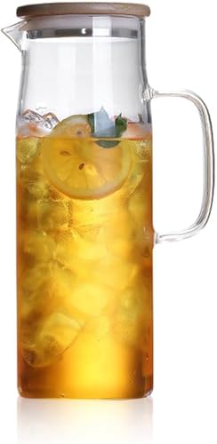 AOBOPO 耐熱ガラスポット 直火加熱可・電気セラミックストーブ対応 割れずに急冷・急加熱に強い 大容量設計 お茶・麦茶ポット/冷水ジャグ/ピッチャー/デキャンタ/水差し/カラフェとして多用途活用 耐久性あり・お手入れ簡単 ガラス製耐熱容器