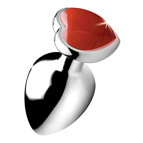 Gemstones Red Jasper Heart Medium Anal Plug