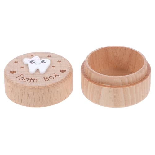Alipis Wooden Box Boys and Girls Fairy Tooth Storage Container Adorable Design Keepsake