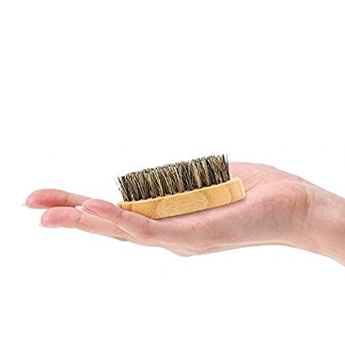 Beard Brush Kit Boar Bristle Brush And Sandalwood Comb With Storage Bag For Men, Fine & Coarse Teeth Dual Brush For Mustache Anti-Static #TOP7