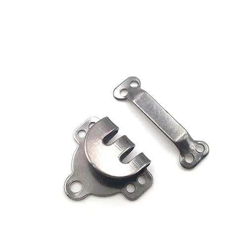 HAEUYA Ganchos de Costura y Cierre de Ojal, 10 Juegos/Lote, 14 x 17 mm, Ganchos for Pantalones chapados en Metal for Costura DIY(Black Gray,16.5)