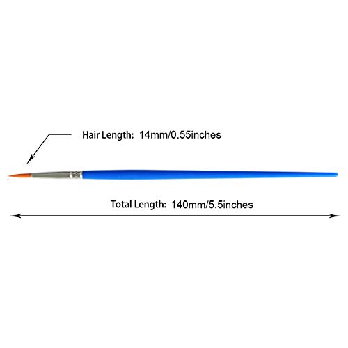 100 Pcs Pointed Round Paint Brushes Bulk For Kids/Classroom/Students/Beginners，Art Paintbrush Set For Acrylic Painting/Oil/Watercolor，Small Brush Bulk For Detail Painting,Short Plastic Handle #TOP3