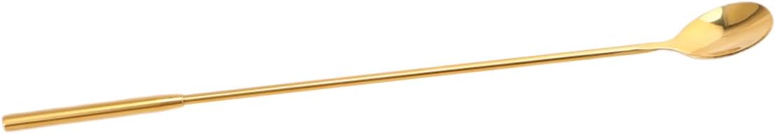 Hemobllo Stainless Steel Long Handle Mixing Spoons for Coffee Milk Tea Cocktails Premium Stirring Spoons for Home Kitchen Bar and Restaurant Use Golden Finish