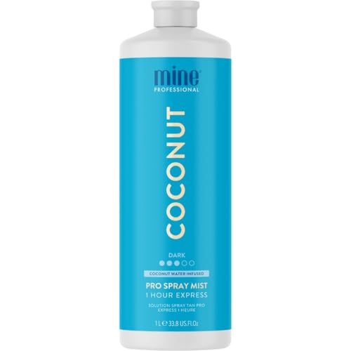Image of MineTan Spray Tan Solution | Coconut - Fake Tanning Mist Best for Dark Bronzed Glow Skin Finish, Fast Drying, 1 Hour Express, Hydrating, Salon Professional Formula, Vegan, 33.8 Fl Oz