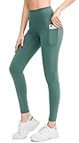 ELF KUCKUCK Sport Leggings Damen, Sporthose Damen Lang Blickdichte Leggins Hose Laufhose Sportbekleidung Türkis, M