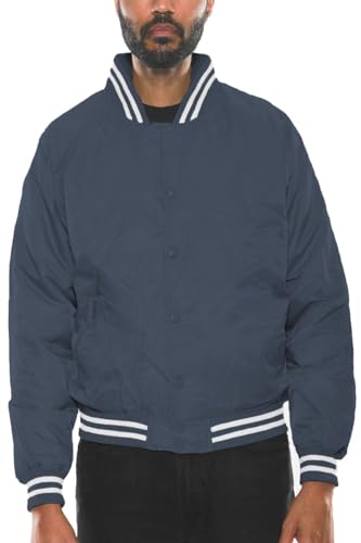 Weiv Mens Fashion Varsity Widnbreaker Jacket Causal Regular Fit Letterman Baseball Bomber Jackets
