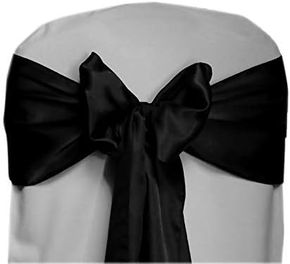 Juego de 10 bandas decorativas de satén para silla, lazo diseñado para bodas, eventos, banquetes, decoración del hogar y cocina (10, negro)
