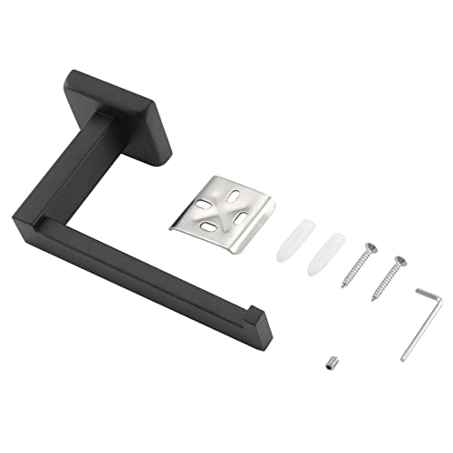 Essbhach Toilet Paper Holder, Black Bathroom Toilet Paper Holder, 5.7 Inch Stainless Steel Modern Square Style #TOP6