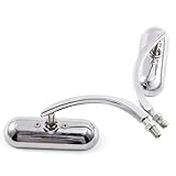 Espejos retrovisores ovalados Motocicleta para Harley Sportster XL Touring Electra Glide Dyna Low Rider Softail 8mm 10mm(Plata)
