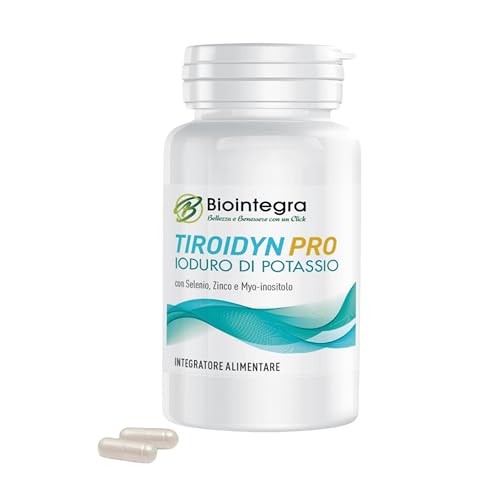 Biointegra TiroidynPro Integratore Ioduro di Potassio, Iodio 225mcg, Arricchito con Zinco e Selenio, Con Myo-Inositolo, 60 capsule