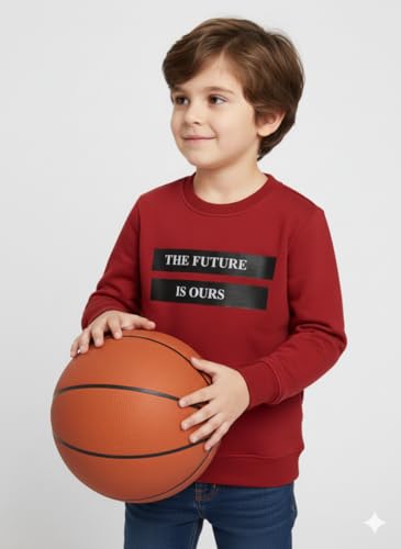 Image of Mack Jonney Boys Printed Fleece Sweatshirt - Warm Winter Pullover for Kids -M5367