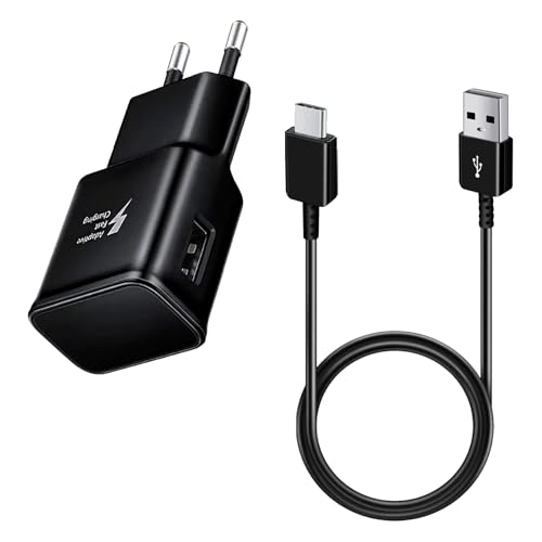 Cargador Rápido, Cargador Carga Rapida 15W con Cable 1 M, Compatible con Samsung Galaxy S23, S22, S21, S20, S10, S10+, S9 S9+ S8, Note 8 9 10 para Uso Diario, Seguro y Eficaz, Diseño Duradero y Fiable