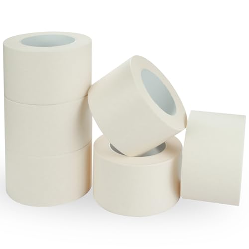 Image of Masking Tape 3 Inch, White Masking Tape, 3 Inches X 55 Yards X 6 Roll. | For General Purpose, Such Like Draft, Label, Mask, etc. 330 Yards Total.