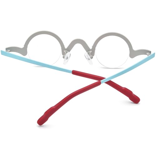 Image of FONEX Colorful Pure Titanium Glasses Frame Women Retro Round Eyeglasses
