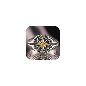 North Star Ring for Men Silver Plated North Star Ring
