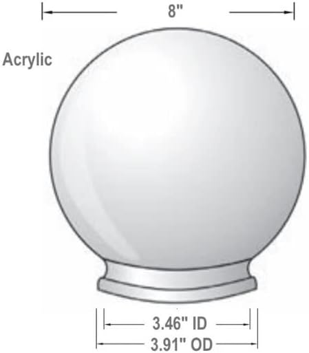 Lamp Post Globes Replacement | 8" Diameter | Smooth Textured | Made In USA | Fluorolite Plastics (Fitter Neck, Bronze)