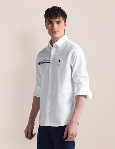 Image of U.S. Polo ASSN. Striped Regular Fit Cotton Shirts for Men - Full Sleeve Mens Casual Shirts