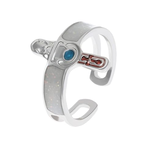 XSLGOGO Anime Periférico Sword Art Online Anillo Cruzado Anillos Pareja Anillos Retro Moda Regalos Fiesta