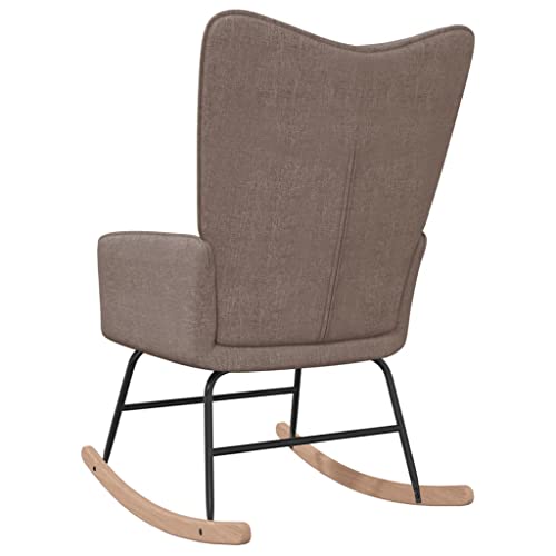 vidaXL-Silla-Mecedora-Balancin-Reclinable-Asiento-Sillon-Salon-Sala-de-Estar-Muebles-Mobiliario-Relajacion-Relajante-Decoracion-de-Tela-Gris-Taupe