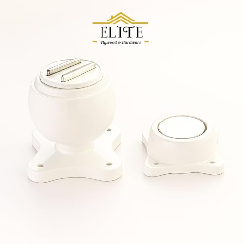 Image of Elite Heavy Duty Wall Mounted Magnetic Door Stopper Catcher, Size 5 Number, for Main Door, Bed Room Door, and All Other Type Doors Protection, Pack of 4 (White)