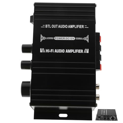 SOLUSTRE Compact Home Audio Amplifier Mini Bass Amp Stereo 12v Power Amplifier for Speakers