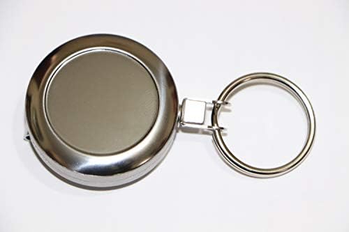 BTO Heavy Duty Excellent Quality Steel Retractable Badge Holder with Key Belt Reel for Key Ring ID Card Badge Holder Security Badge Holder Sturdy Cord