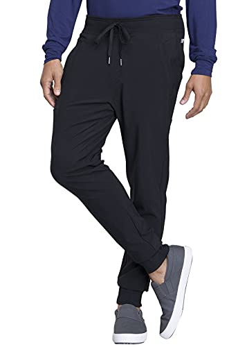 Cherokee Infinity Men Scrubs Pant Natural Rise Jogger CK004AS, L Short, Black