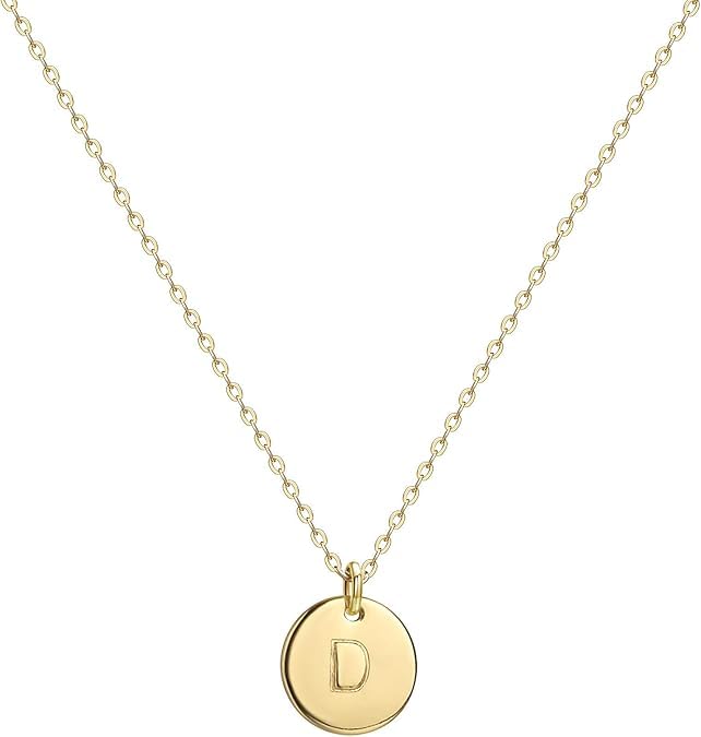 Jenosy Kette Gold Damen Kette mit Buchstaben Gold Personalisierte Kette mit Namen Gold Damen Zarte Buchstaben Kette Gold Hypoallergene 18K Vergoldete Kette Modeschmuck für Frauen und Mädchen