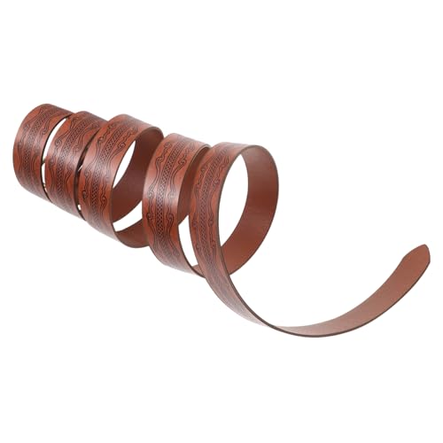 Vintage Medieval Embossed Waist Belt for Men Renaissance Knight Costume Accessory Long Adjustable Trouser Belt for Cosplay and Medieval Events