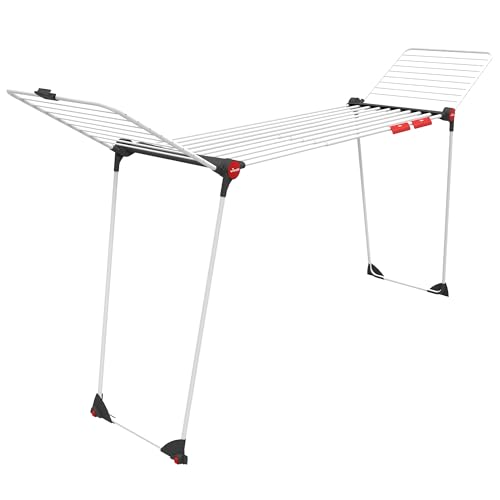 Vileda Infinity Flex Plus Extendable Clothes Airer, Indoor Clothes Drying Rack with upto 30m Drying Space, With Two Additional Sock Hangers, Holds upto 3 Loads of Washing