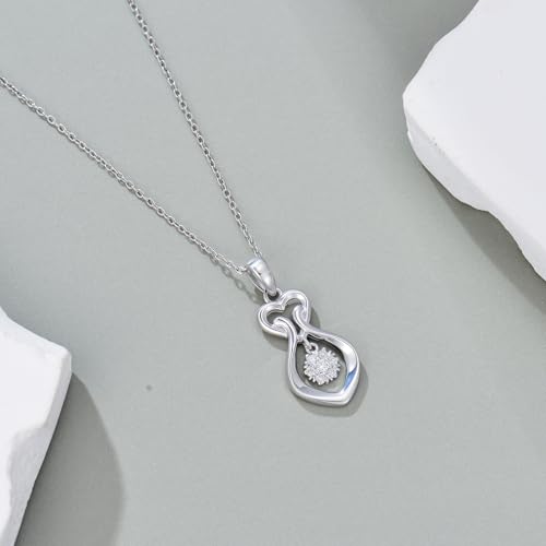 0.12 CTTW Diamond Pendant Necklace for Women 925 Sterling Silver Lab Grown Diamond Jewelry Gifts3