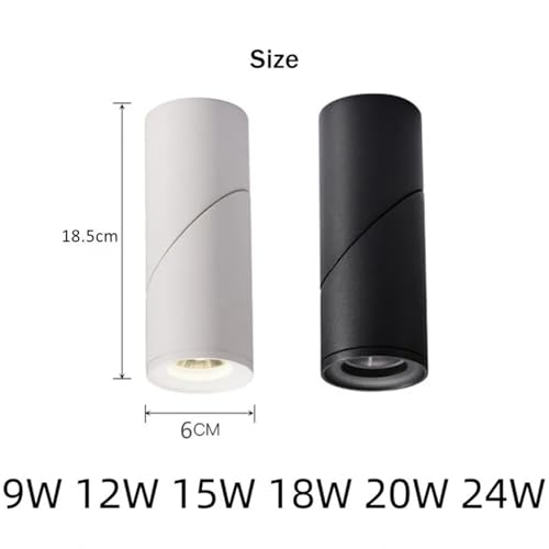 Lámpara cilíndrica de techo con tecnología LED regulable e iluminación premium 5