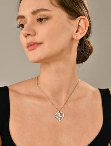YL Women's Butterfly Necklace 925 Sterling Silver Flower Rose Pendant Birthstone Halo Jewelry2