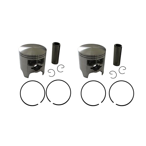 Asaki Set of 2 Piston Kit Compatible with Yamaha Snowmobile Excel V 540 09-808-02 8R6-11636 8H8-11636 Oversize 0.50 with Ring