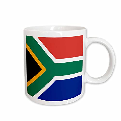 3dRose mug_158432_2 Flag of South Africa Colorful Red Green Blue Black White Yellow Multicolor African World Souvenir Ceramic Mug, 15-Ounce