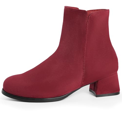 Harvest Land Women Ankle Boots Lady Side Zipper High Heel Boot Fashion Chelsea Boots