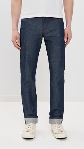 Naked & Famous Denim Men's Weirdguy Tapered Fit Jean in Natural Indigo Selvedge2
