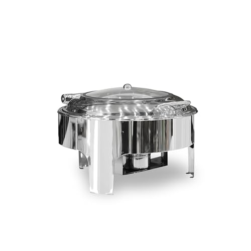 Image of Chafing Dish Round 6 LTR Hydraulic Lid, Round Chafing Dish for Hotels, Restaurants, Catering etc (Non - Electric)