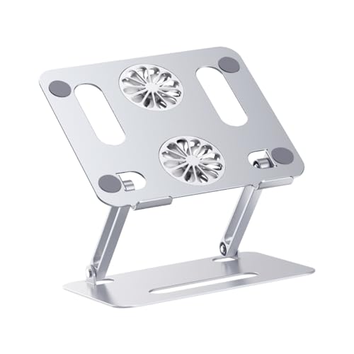 Base ajustable para laptop con doble ventilador y aluminio miniatura 1